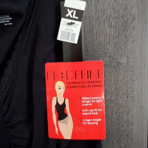 Re-Define Shapewear Cami Size XL New with Tags BLACK NWT Bra - Picture 2 of 10